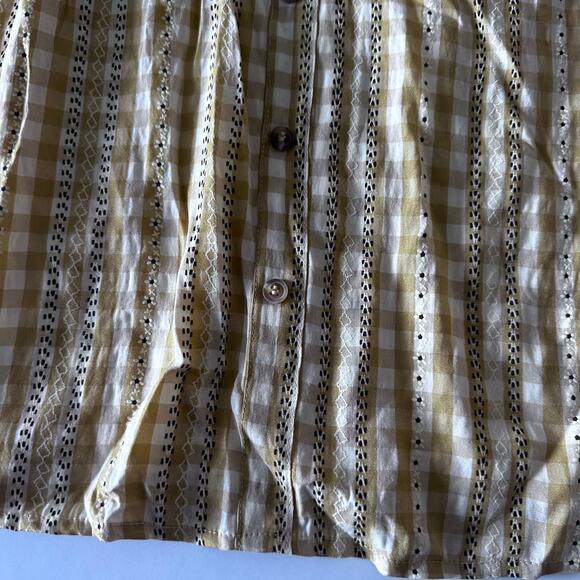 Mikarose yellow plaid daisy skirt size small - Picture 2 of 7